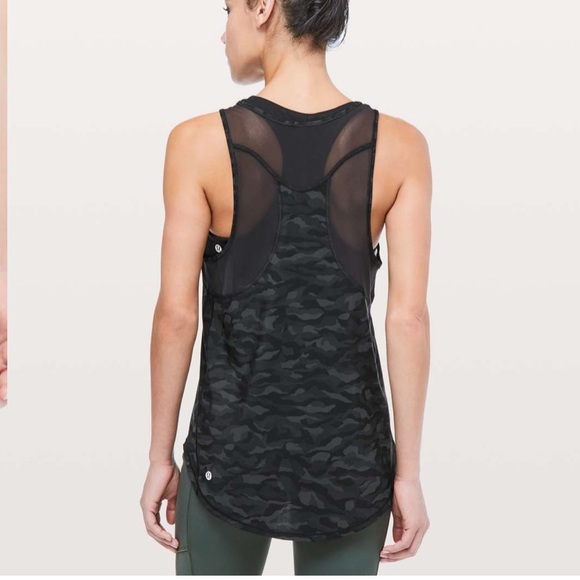 Lululemon Sculpt Tank Sequoia Camo Print Deep Coal Black/Black NWT Size 2 - Picture 2 of 12
